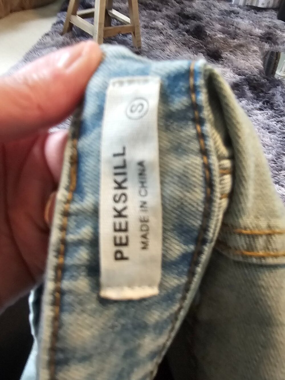 Peekskill Light Wash Wide‑Leg Crystal Heart Jeans – Size S - Picture 8 of 10
